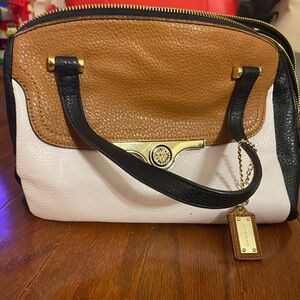 Anne Klein Elegant Tan and Cream Purse